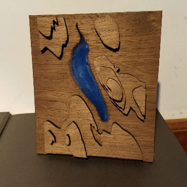 Custom 3D Wood Elevation Map